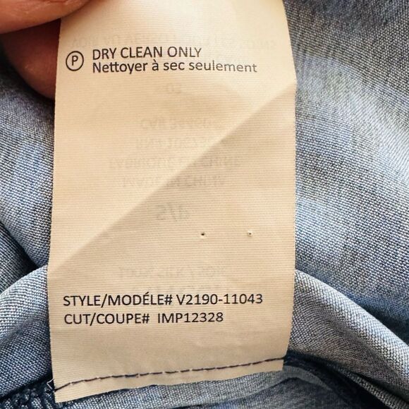 Vince Cobalt Blue Contrast Silk Short Sleeve Tee Top Size Small - Picture 6 of 7